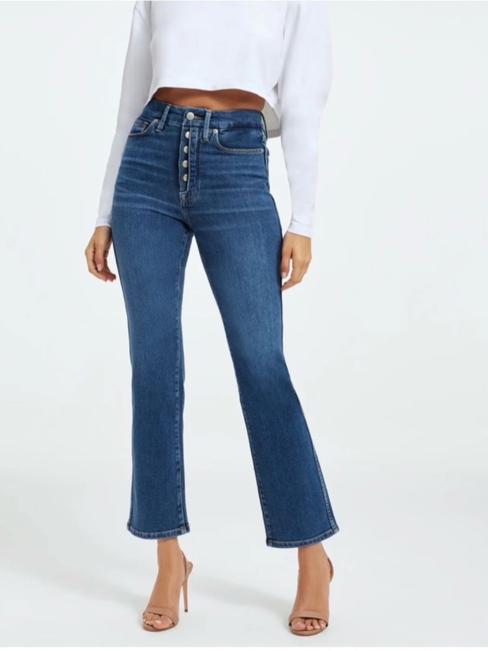 Good American Good Curves Straight Cashmere Jeans